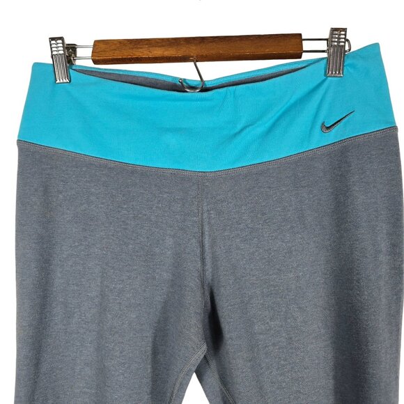 Nike‎ Dri-Fit Workout Leggings Large Full-Length Blue Yoga Pants - Picture 3 of 11